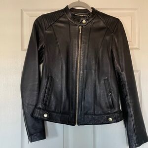 Cole Haan Lamb skin Leather Moto Jacket XS